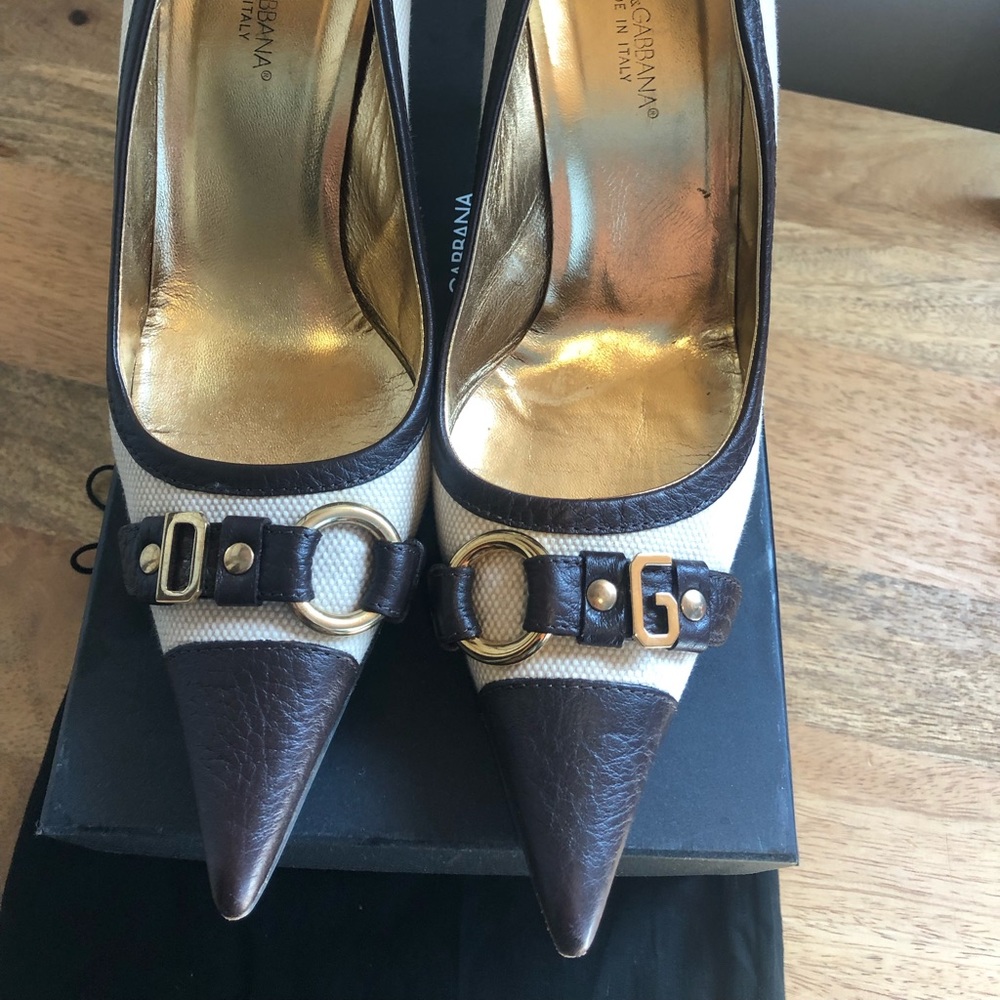Dolce & Gabbana heels tan and dark brown - Picture 5 of 5